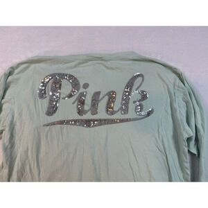 VICTORIAS SECRET PINK Bling Long Sleeve Dog Pocket Y2k Sparkly Small